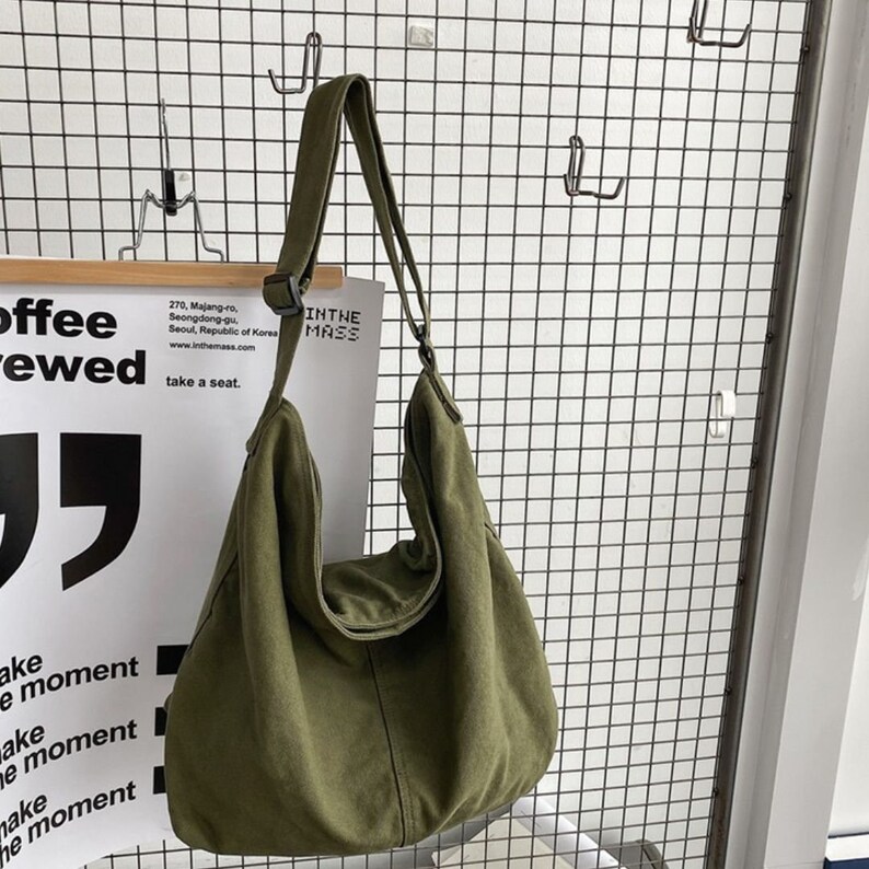 Large Capacity Crossbody Bags Shopper Canvas Tote Bag Etsy