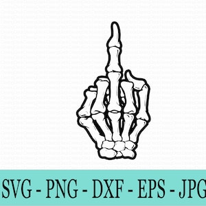 中指のスケルトン、デジタル ダウンロード ファイル SVG、PNG、EPS、dxf、jpg。cricut。