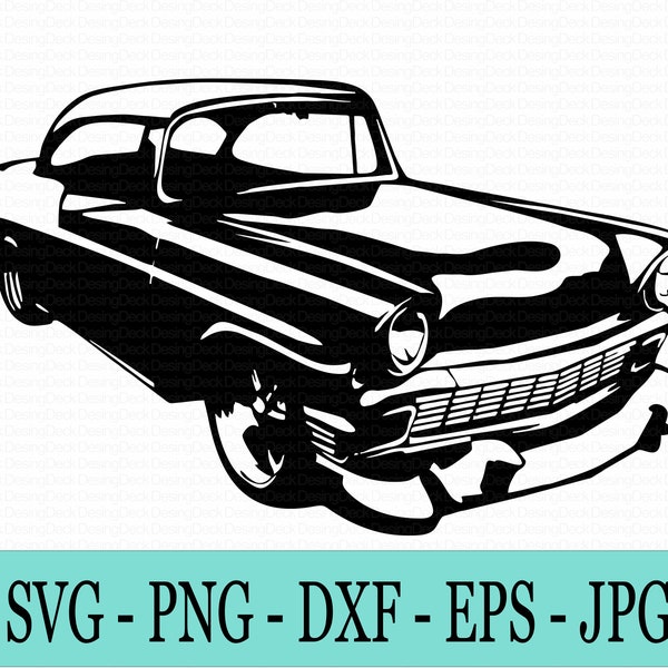 Classic Car Silhouet SVG, Car SVG, Antique Car, Retro Car, Digital Download File, size 8''x5''