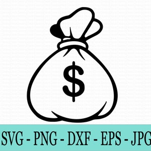 Money Bag Package, Clipart, Cricut, Marked Money Bag, , Dollar svg, Digital Download file.