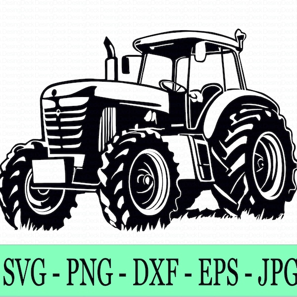 Giant Tractor SVG, Tractor Silhouette - Gift Digital Download File for Birthday and Special Occasions.