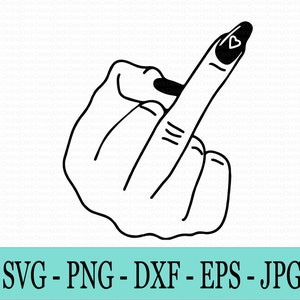 Weiblicher Mittelfinger SilhouetteSvg, Girl Power, Handzeichen, digitaler Download Datei. krit.
