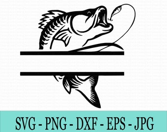 Archivo SVG de pesca: archivo vectorial de corte de lubina (descarga digital)
