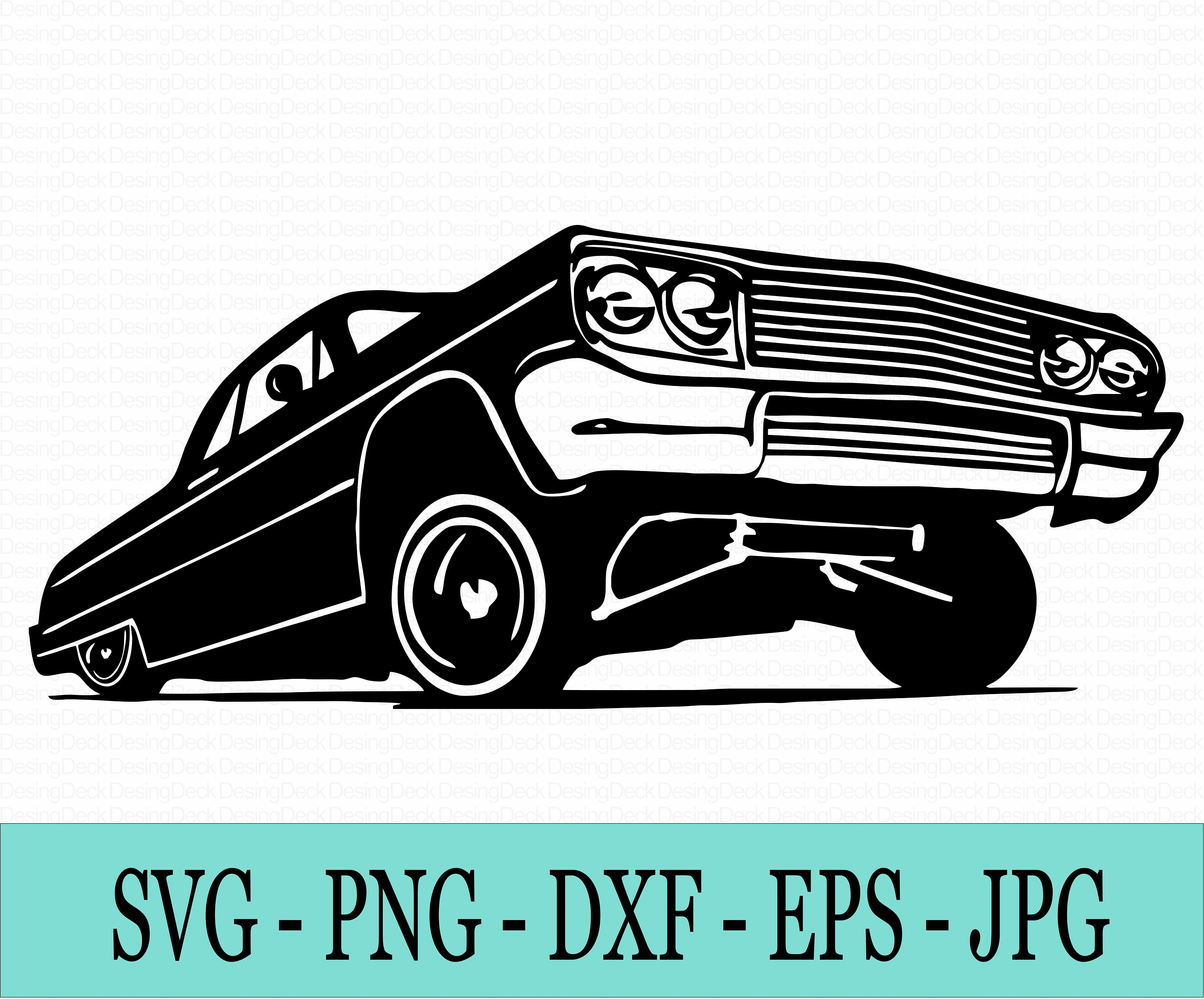 Classic Car Silhouet SVG Retro Car Stickers Svg Dxf Png - Etsy