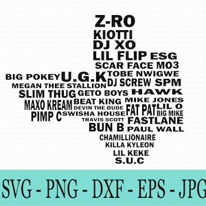 Texas Rapper SVG, Houston Rapper, bewegliche Teile, digitaler Download Datei. .SVG, .EPS, .Png, .jpg, .Dxf, Cricut