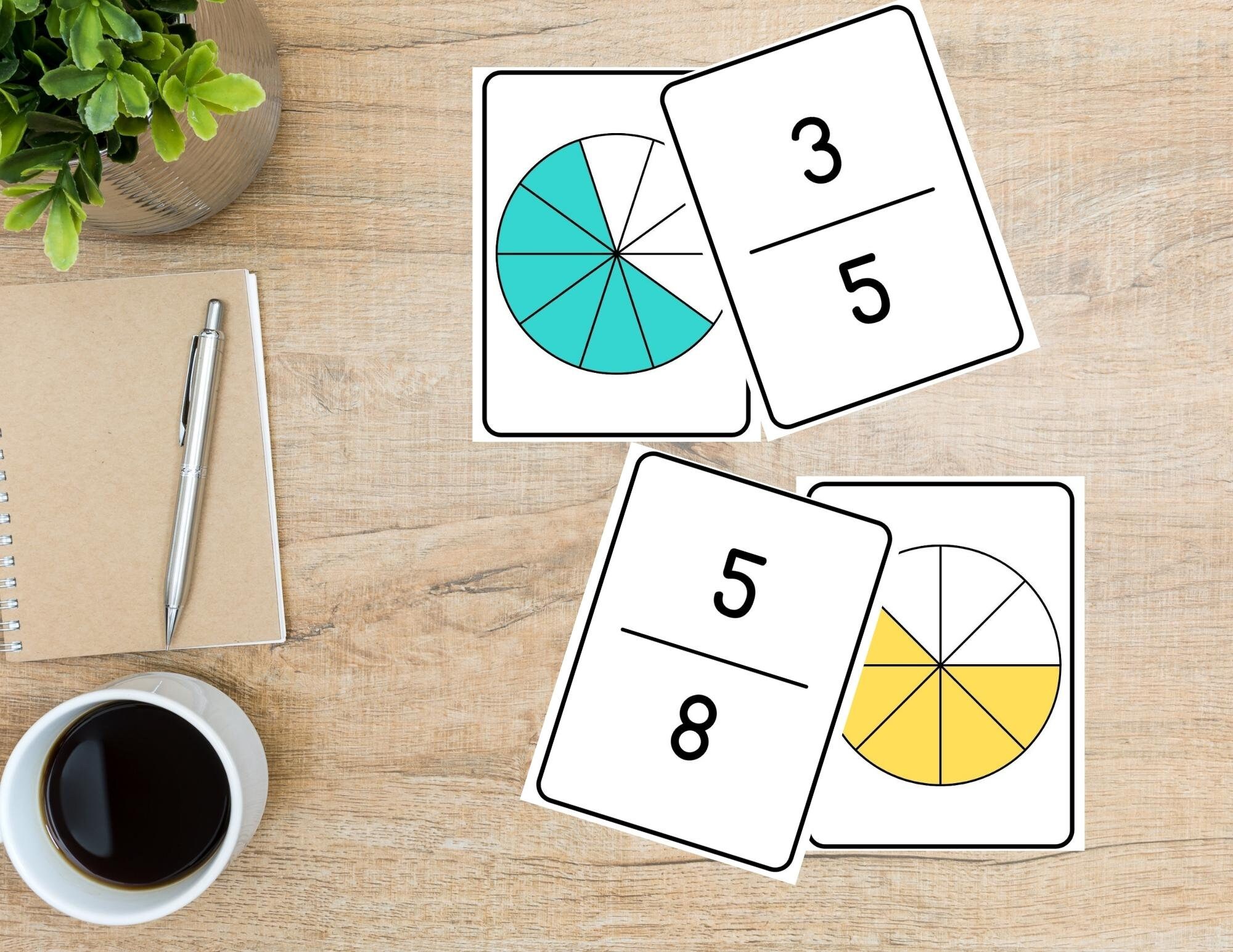 Fraction Matching Practice Pie Chart Fractions Elementary Math Middle