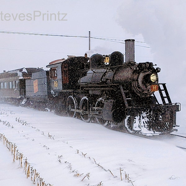 Trains in Snow - Strasburg Rail Road - Canadian National #89 - Winter in Lancaster