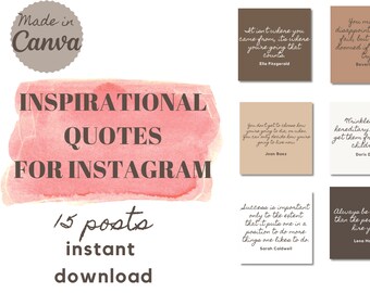 15 Pack de citations sur les réseaux sociaux | Modèles de devis modifiables | Articles inspirants| Publications quotidiennes sur les réseaux sociaux| Ensemble de citations neutres|