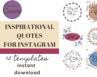 15 Pack de citations sur les réseaux sociaux | Modèles de citations modifiables | Articles inspirants | Verset biblique | Publications quotidiennes sur les réseaux sociaux| Ensemble citation florale|