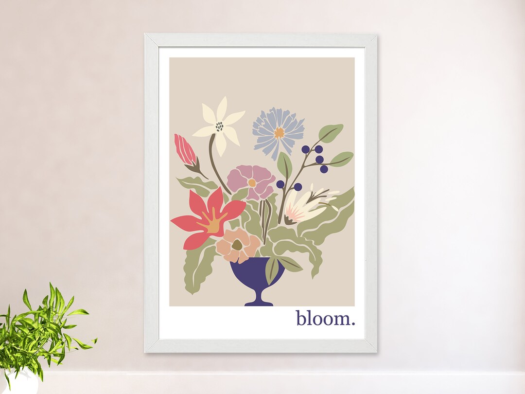 Retro Floral Art Print: Vintage Botanical Boho Decor - Etsy