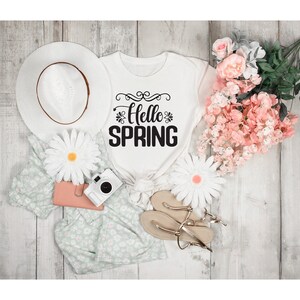 Hello Spring Tee, Easter Tee, Cute Spring Tee, Spring Gift