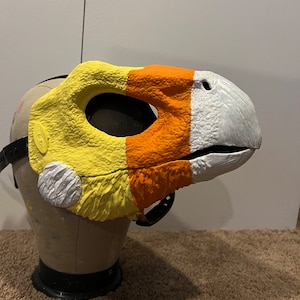 Candy corn themed Dinomask