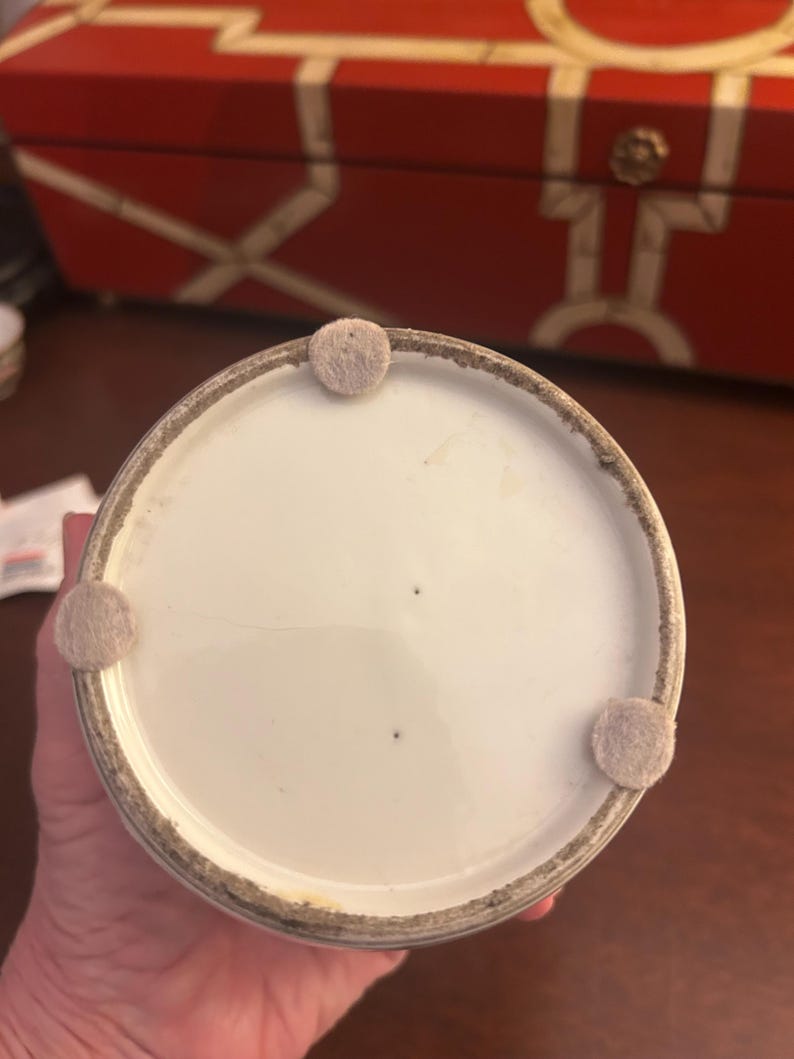 Vaso antico in porcellana cinese con calligrafia e scena figurativa, vaso per lo zenzero in stile dinastia Qing immagine 5
