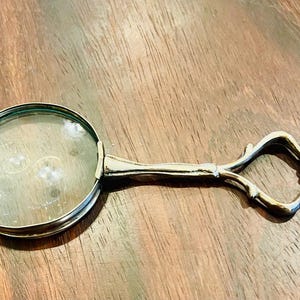 Vintage Silver Magnifying Glass – Ornate Handle, 3" Lens, Library Decor