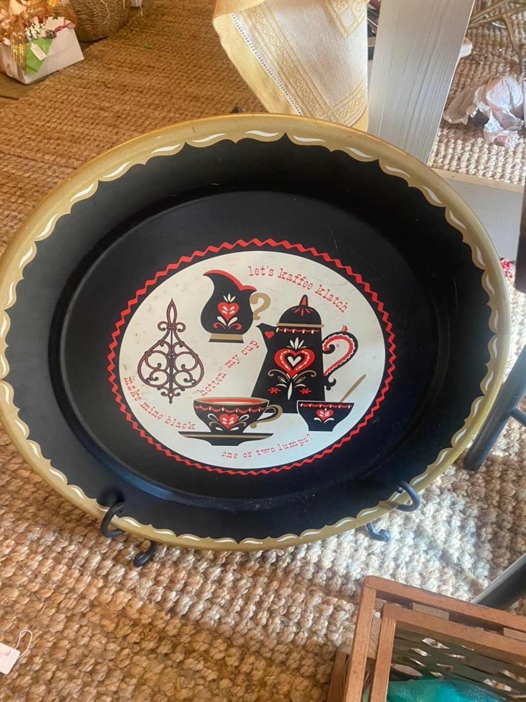 Vintage Large Metal Kaffee Tray Etsy