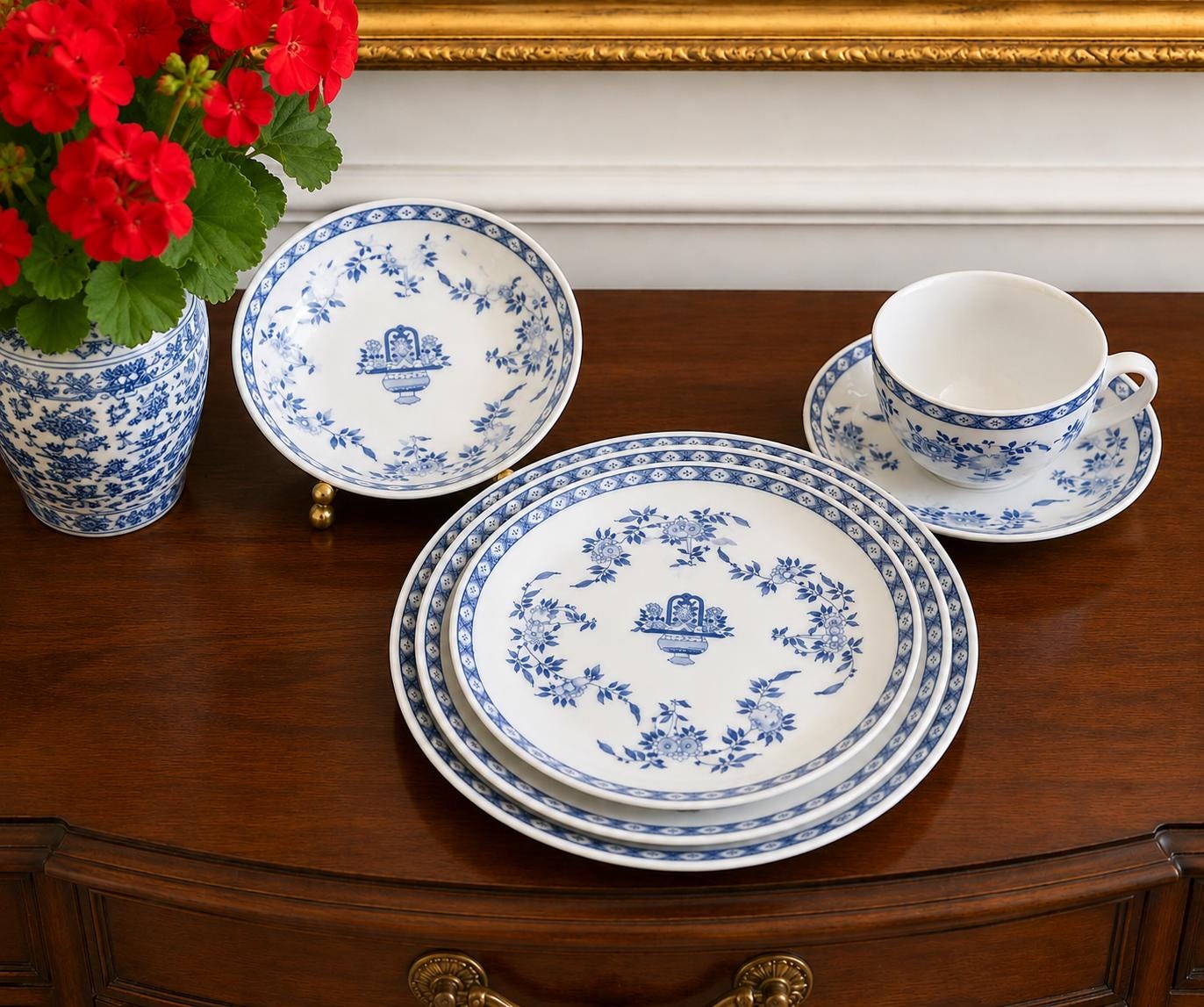Vintage Blue Floral Dinnerware - Etsy - Page 5