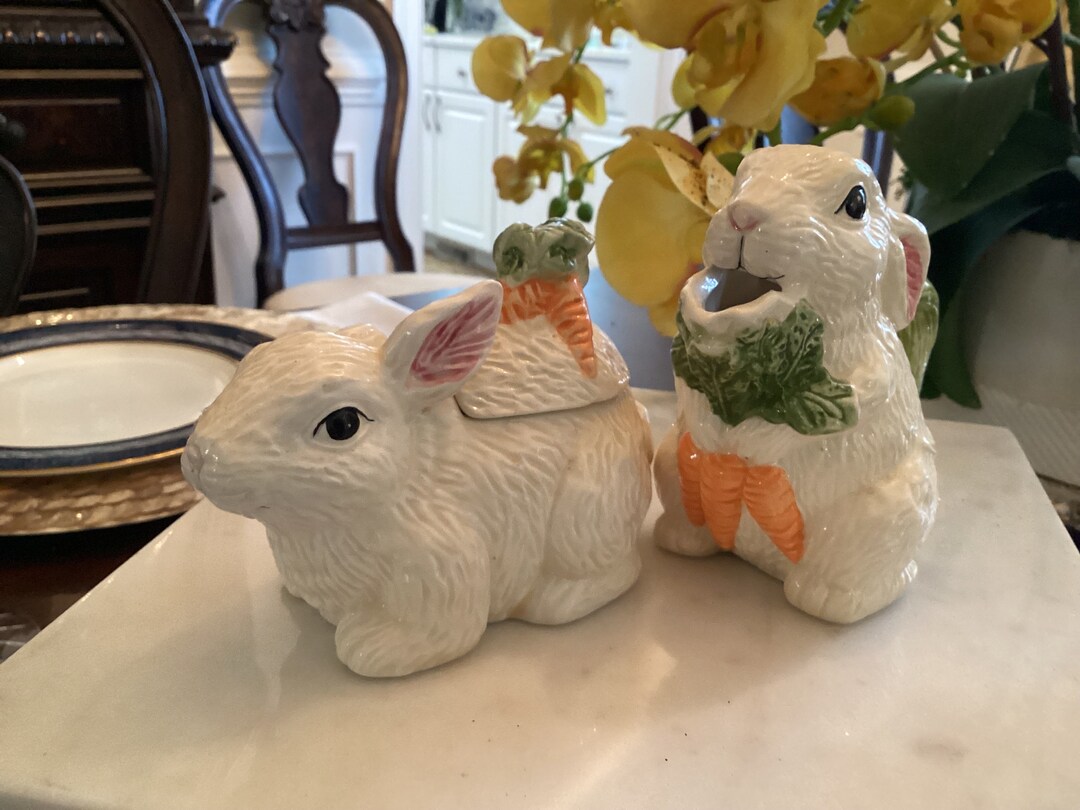 Vintage Bunny Rabbit Tea Set-creamer and Sugar - Etsy