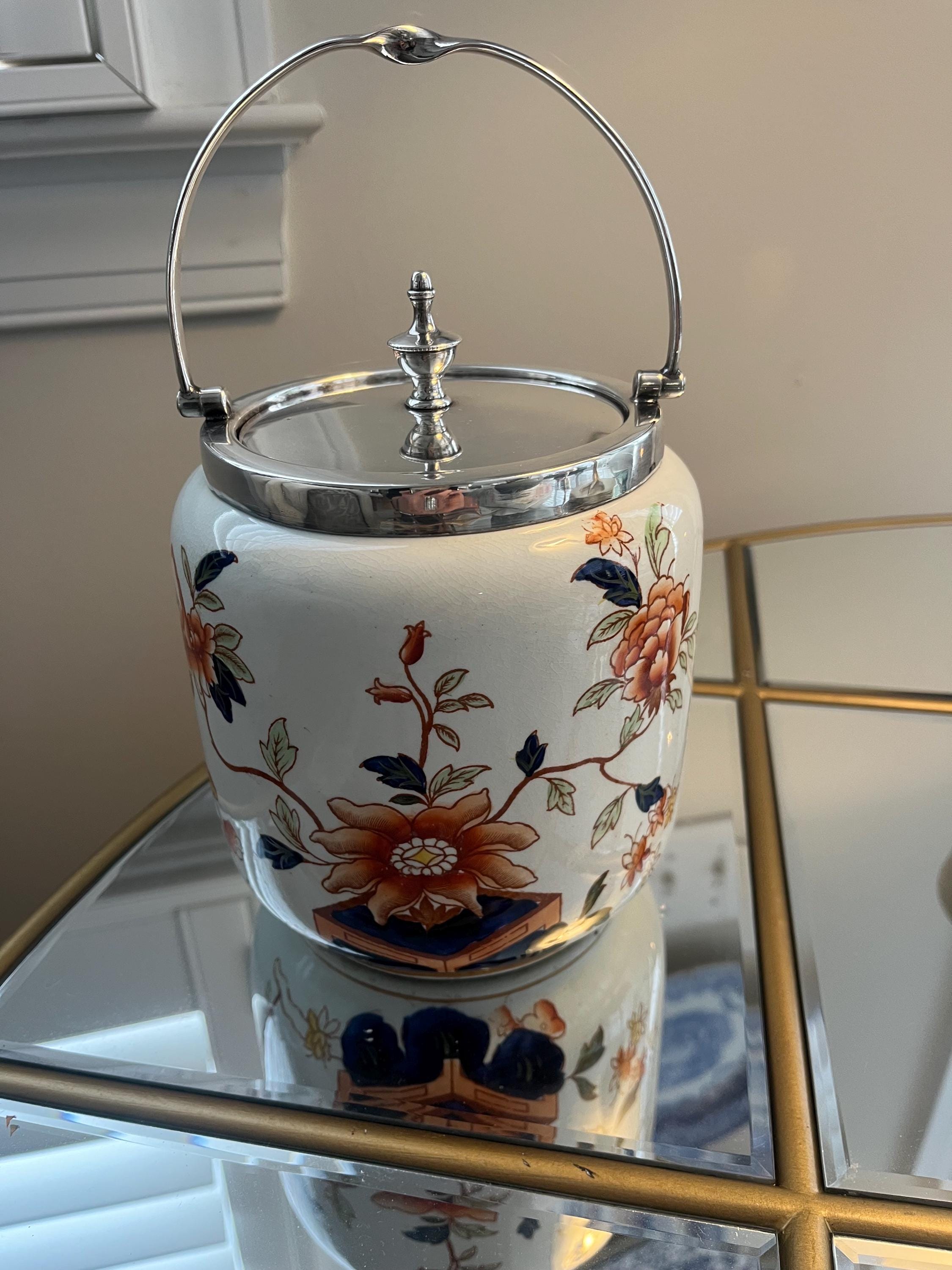 Vintage China Biscuit Jar - Etsy