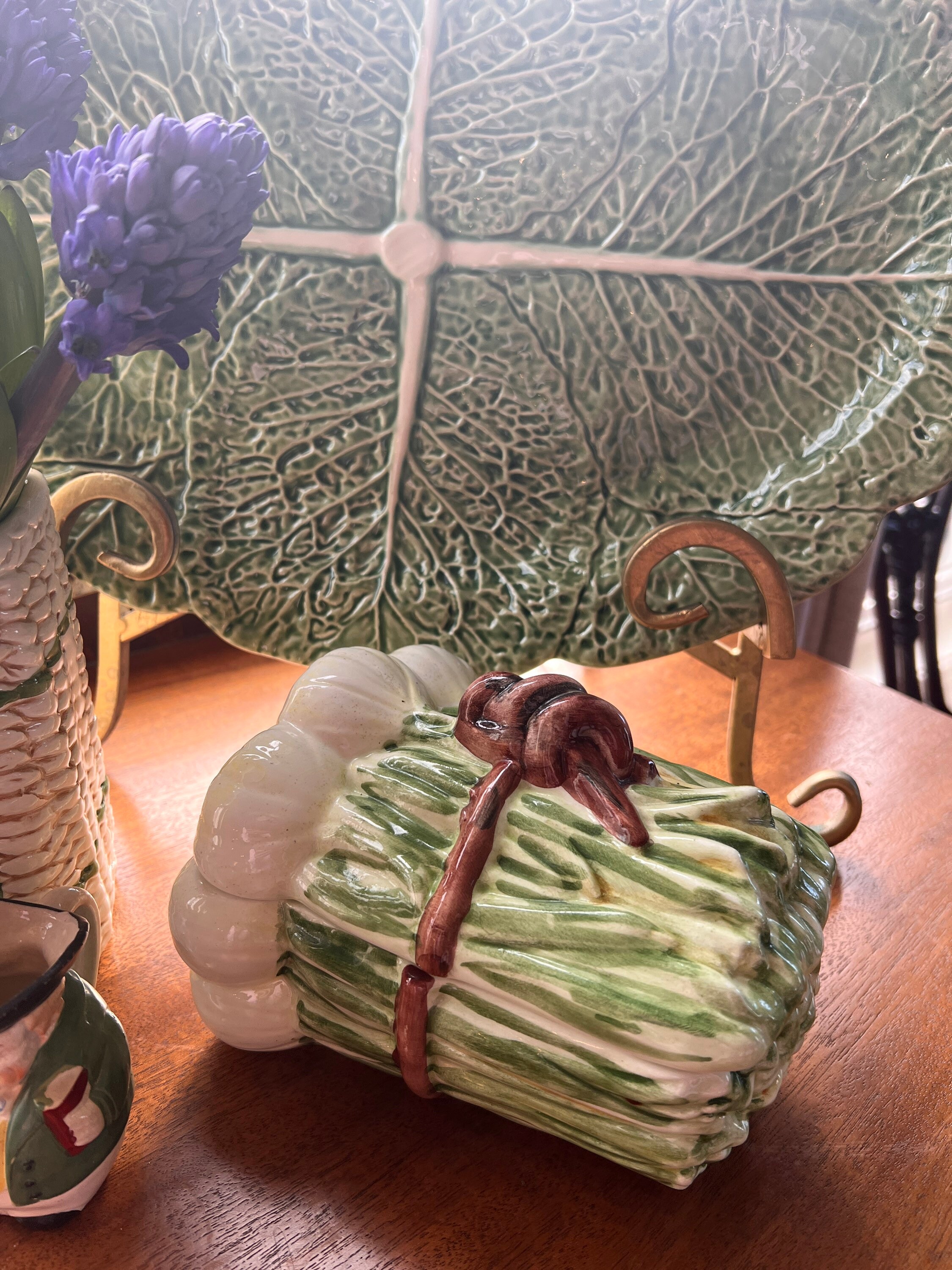 Vintage Majolica Garlic Keeper Etsy