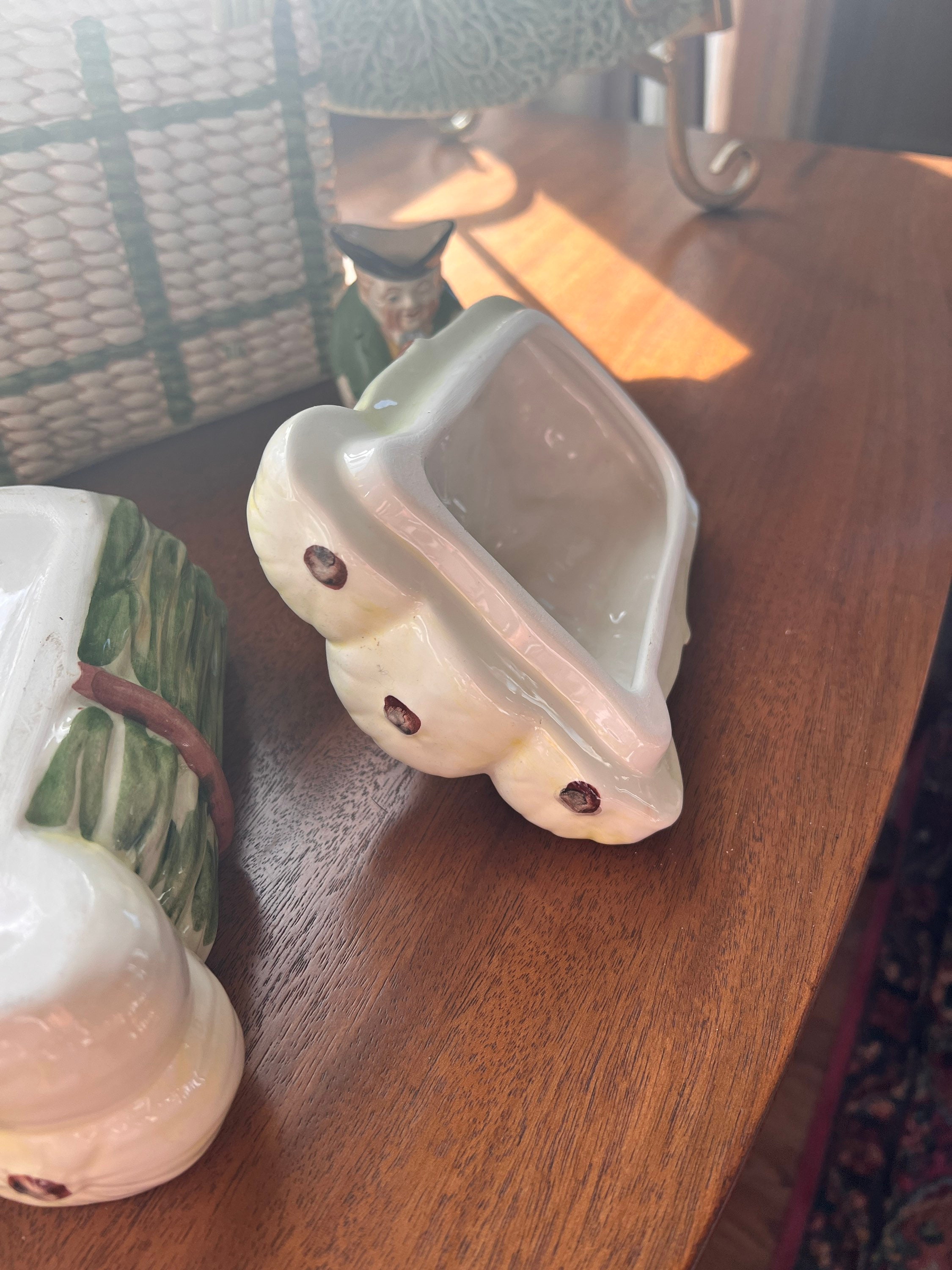 Vintage Majolica Garlic Keeper Etsy