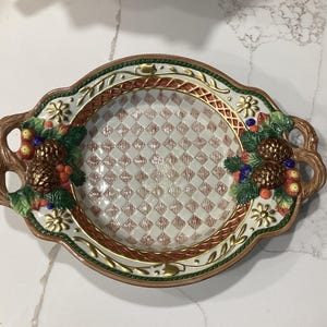 Fitz and Floyd Holiday Pinecone Serving Dish