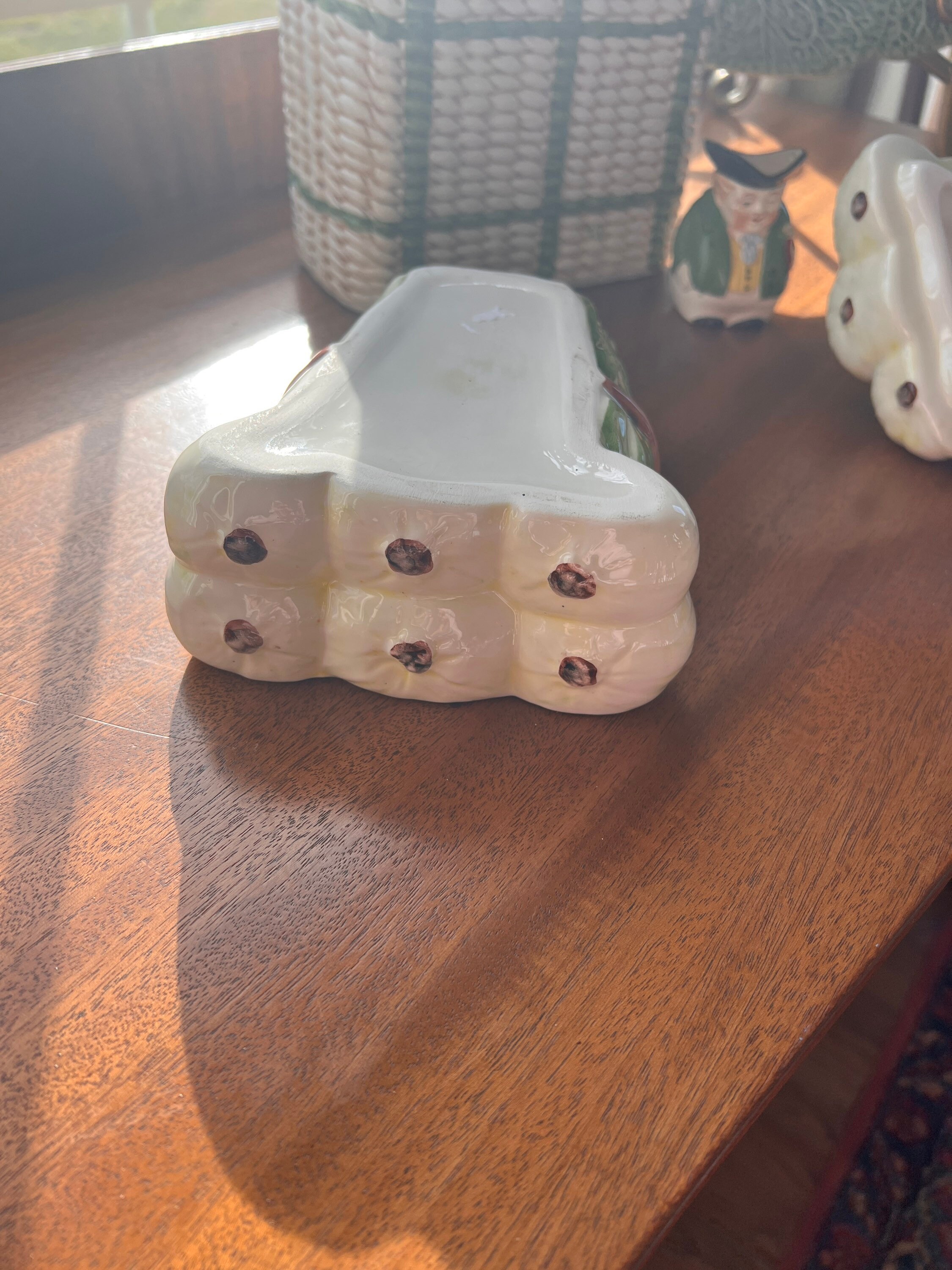 Vintage Majolica Garlic Keeper Etsy