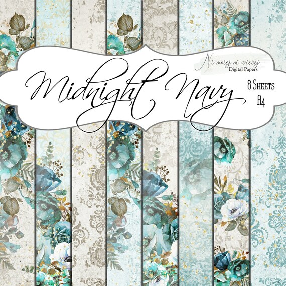 Printable Digital Paper Scrapbooking Paper Pack Blue Grey - Etsy