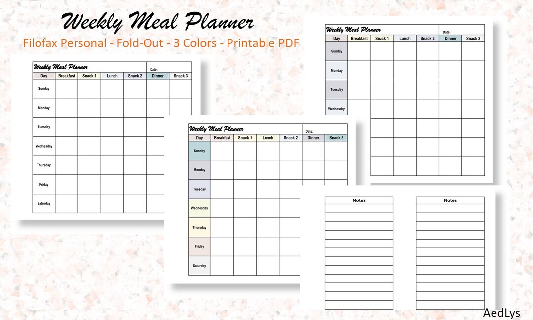 Weekly Meal Planner Printable PDF Inserts Meal Planner - Etsy