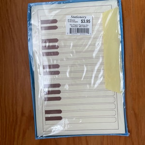 vintage piano motif stationary (20 sheets with 10 envelopes)
