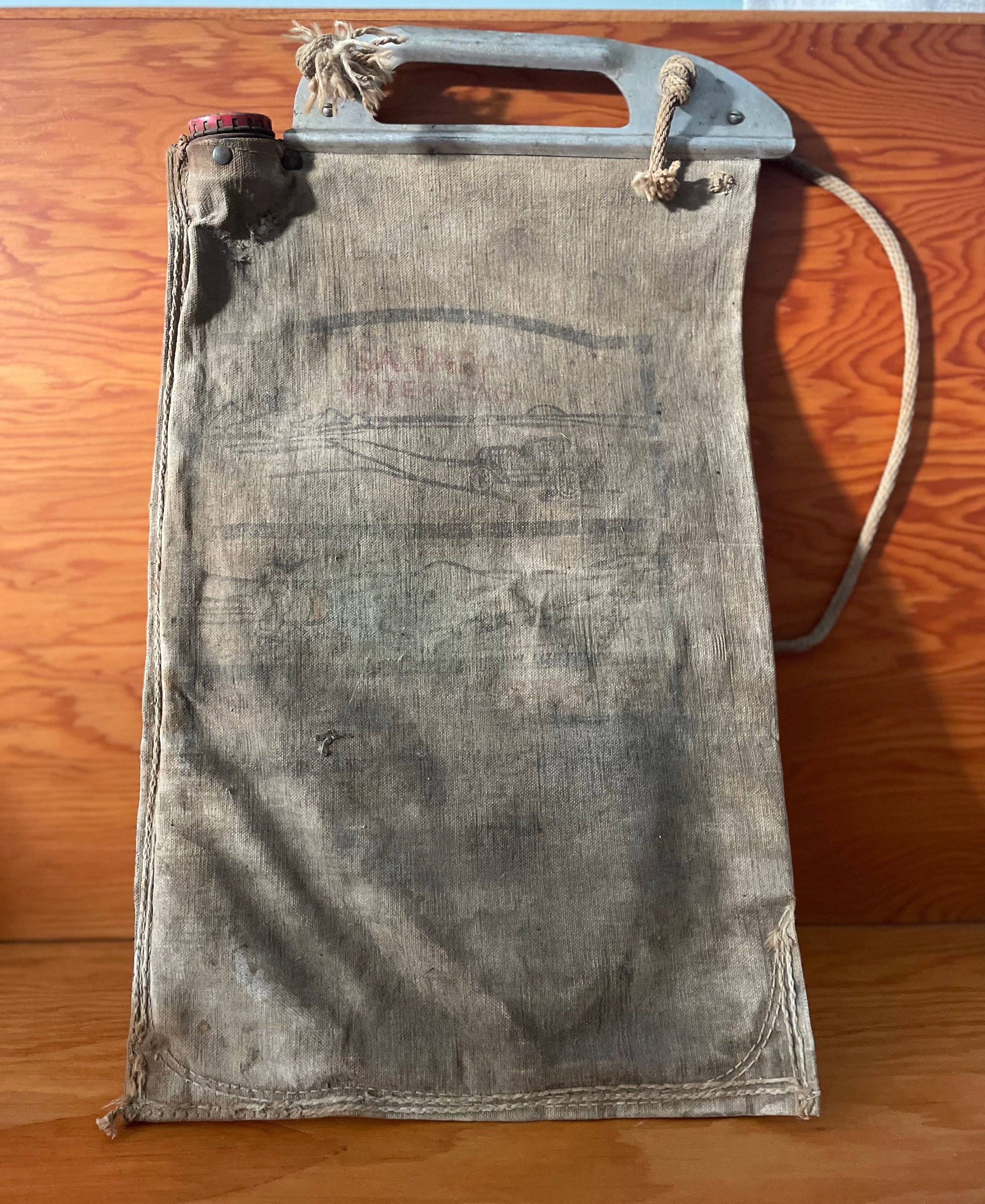 Vintage 1940's -50's Sahara Flax Radiator/drinking Water Bag Cools by ...