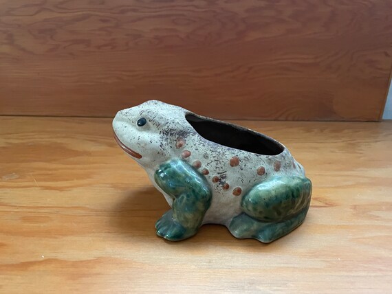 Ceramic Frog Sponge Holder, Planter 