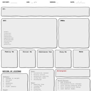 Patient Interview Template - History and Physical Exam | H&P | PDF | Instant Digital Download