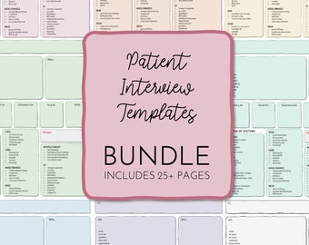 Patient Interview Template BUNDLE - History and Physical Exam | H&P | PDF | Instant Digital Download | 25+ pages