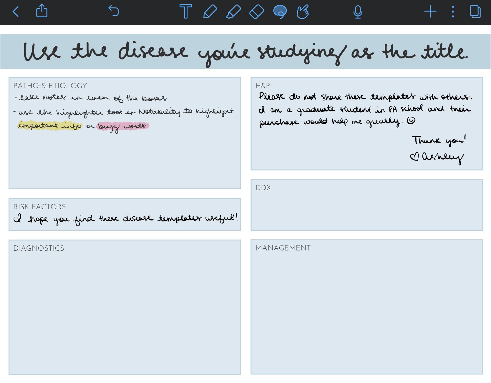 Disease Templates | PDF | Instant Digital Download - Etsy