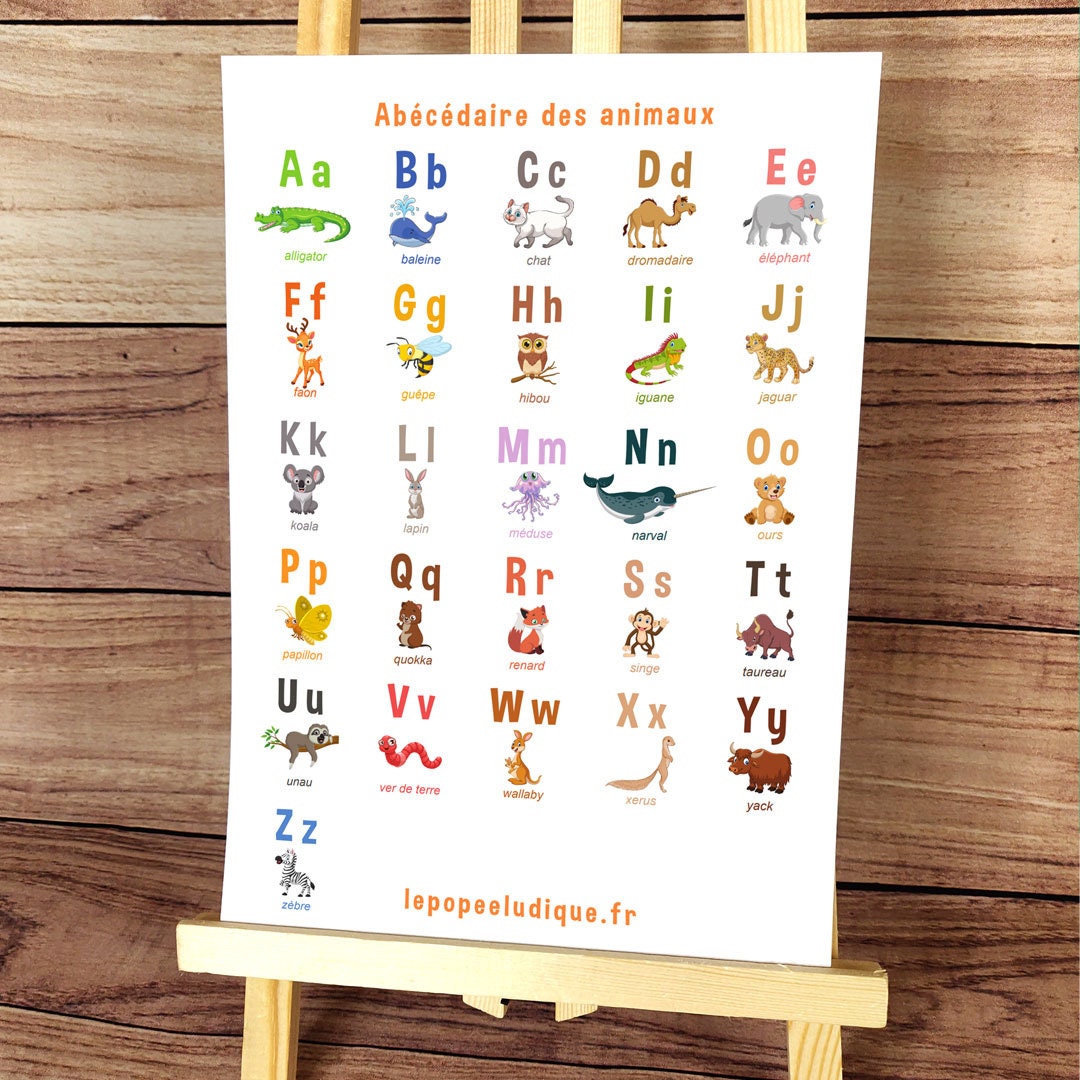 Abécédaire Maternelle Abécédaire à Imprimer Abécédaire Des Animaux à Imprimer - Etsy UK