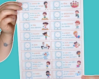 Tableau de routine du soir à imprimer pour enfants de 3 à 6 ans