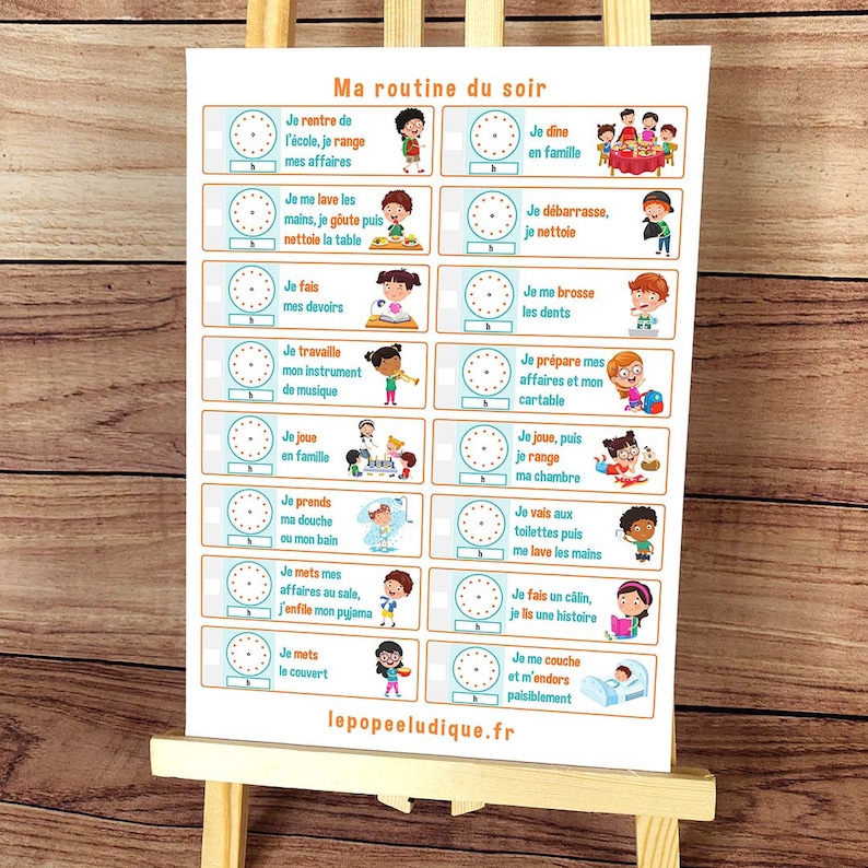 tableau-de-routine-du-soir-imprimer-pour-enfants-de-3-6-ans-etsy