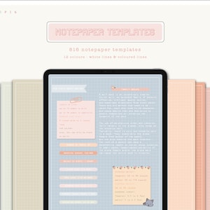 Digitales Notizpapier Vorlagen | Studenten Notizpapier | Notizen Vorlagen | für GoodNotes, Noteshelf, Notability | Kawaii Vorlagen