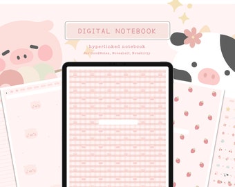 Digital Notebook | Kawaii Notebook | 10 Hyperlinked Tabs | GoodNotes Planner | Digital Bullet Journal | GoodNotes, Noteshelf, Notability