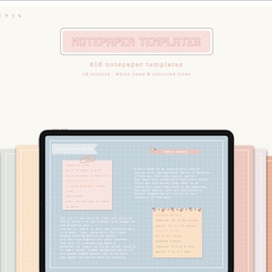 Digital Notepaper Templates | Student Notepaper | Notetaking Templates | for GoodNotes, Noteshelf, Notability | Kawaii Templates
