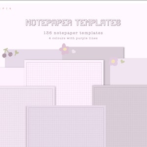 Plantillas de papel de notas digitales / Papel de notas para estudiantes / Plantillas para tomar notas / para GoodNotes, Noteshelf, Notability / Plantillas Kawaii