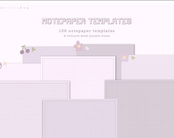 Digital Notepaper Templates | Student Notepaper | Notetaking Templates | for GoodNotes, Noteshelf, Notability | Kawaii Templates