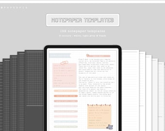 Digital Notepaper Templates | Student Notepaper | Notetaking Templates | for GoodNotes, Noteshelf, Notability | Kawaii Templates