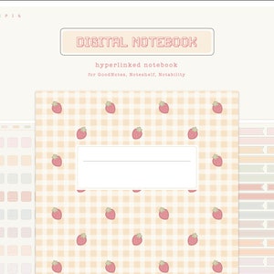 Taccuino digitale / Taccuino Kawaii / Modelli per prendere appunti / Taccuino da 8 schede per GoodNotes, Noteshelf, Notability / Adesivi digitali