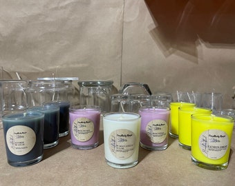 Votive Candle in Glass Cups - 100% Soy Wax - Choose from Many Scents or Unscented