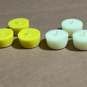 Tealight Candle Refills for Glass Cups - 100% Pure All-Natural Organic Beeswax - Unscented Yellow or White Beeswax