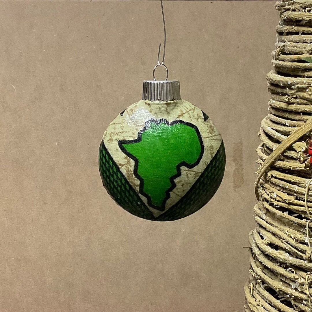 African Ornaments Disc Shaped Christmas Ornaments Black Ornaments