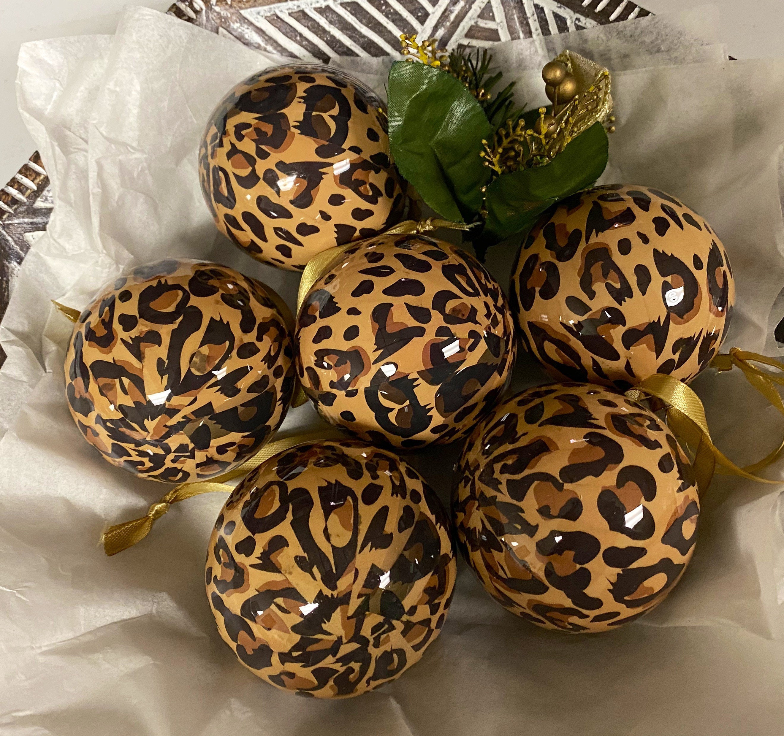 Animal Print Ornaments African Ornaments Cheetah Etsy