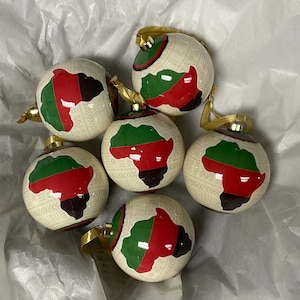 African Map Ornaments African American Christmas Ornaments Handmade Ornaments Nubian Grace Kwanzaa Ornaments image 1
