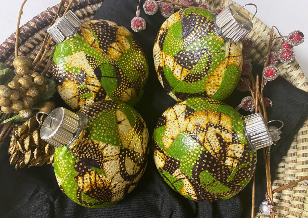 African Ornaments Disc Shaped Christmas Ornaments Black Etsy